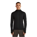 Icebreaker Descender Merino Blend 300 RealFleece Fleece Jacket with Hood (Merino Wool, Breathable) Black Men's